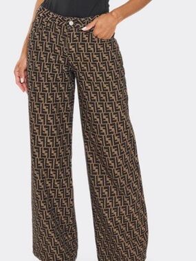 FF Wide-Leg Zucca Patterned Pants